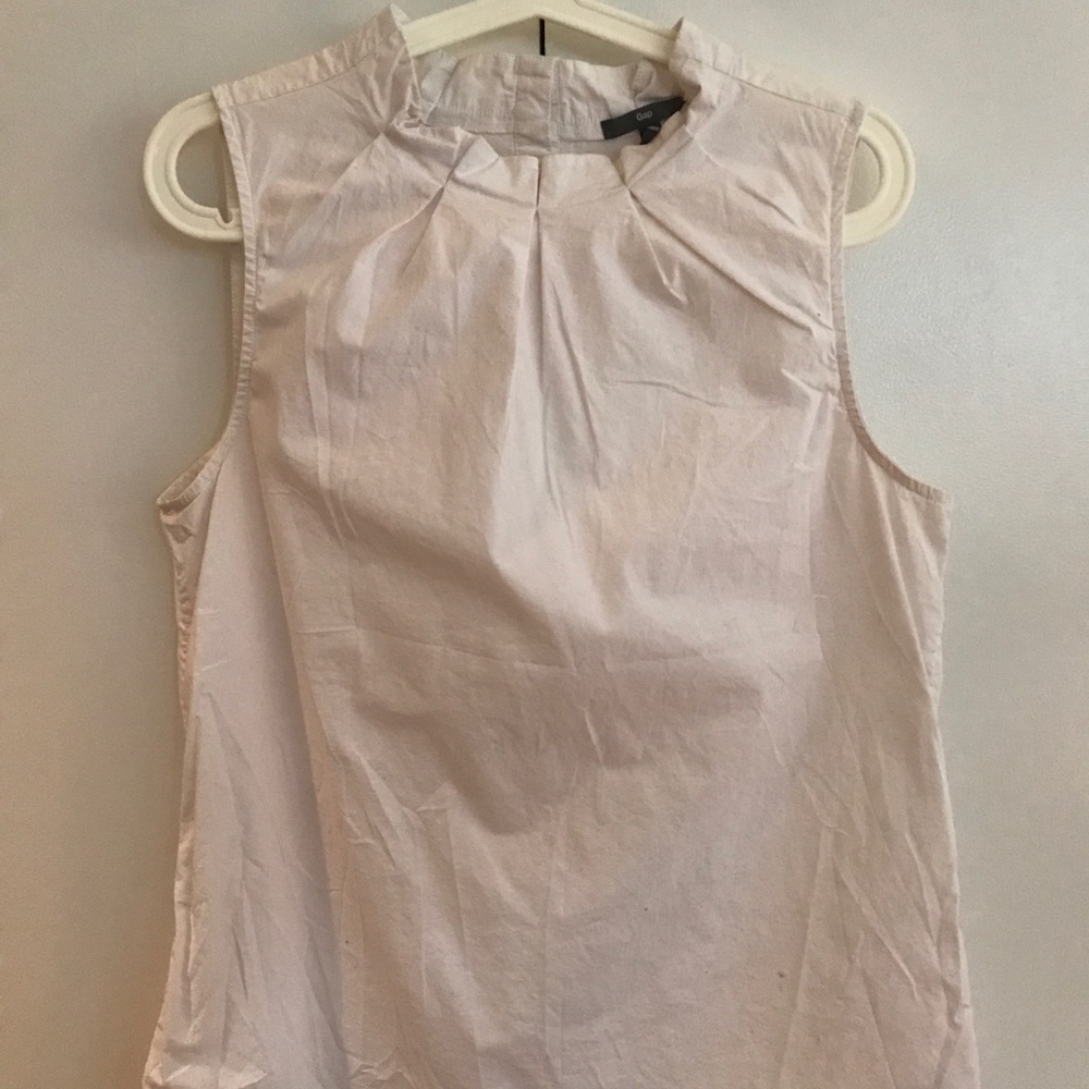 Gap White High Neck Ruffle Shirt